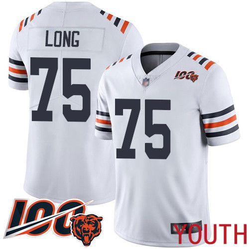 Chicago Bears Limited White Youth Kyle Long Jersey NFL Football 75 100th Season